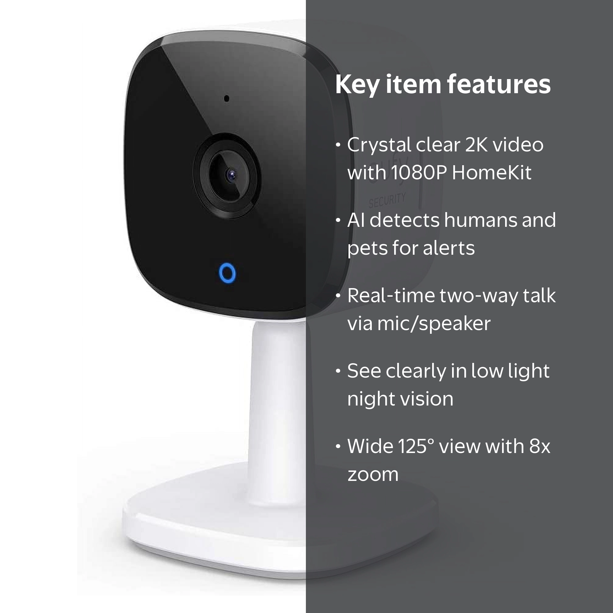 eufy, Security 2K Indoor Camera, T84001W1, White, 1 Pack - Walmart.com