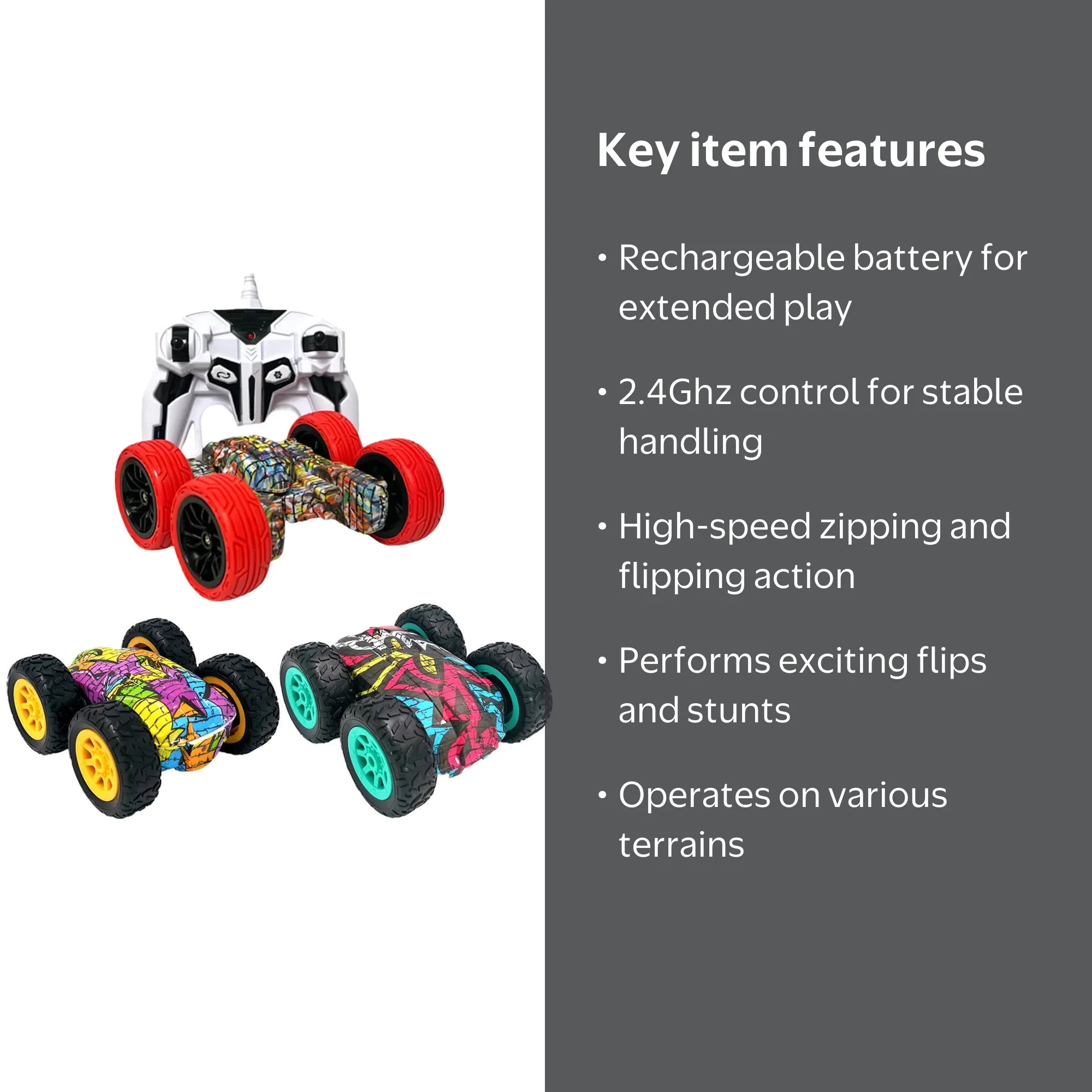 HST Teal Boost Wild Style RC Stunt Car: Spins, Flips, Fast 360