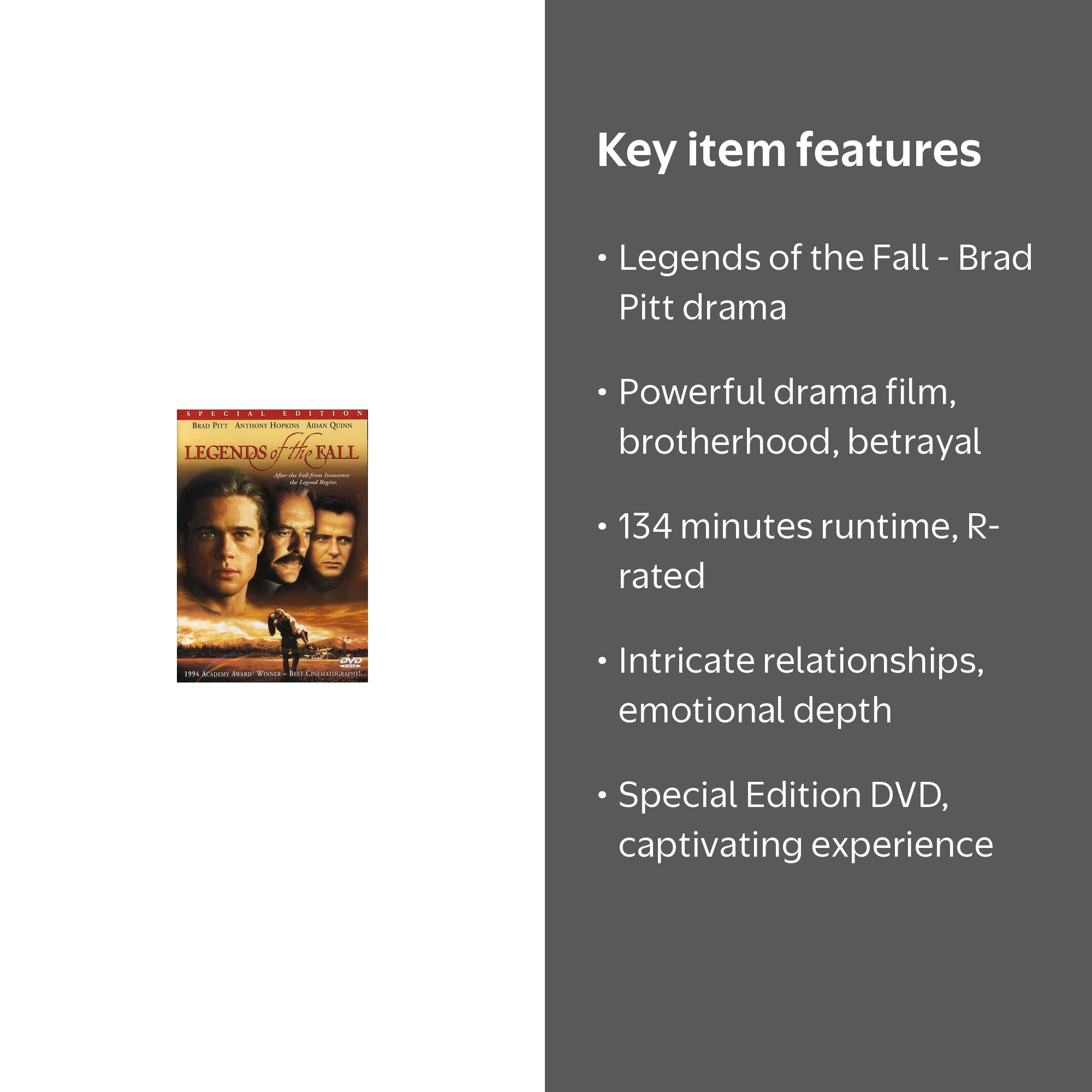 Sony Pictures: Legends of the Fall DVD - Epic Adventure Drama with