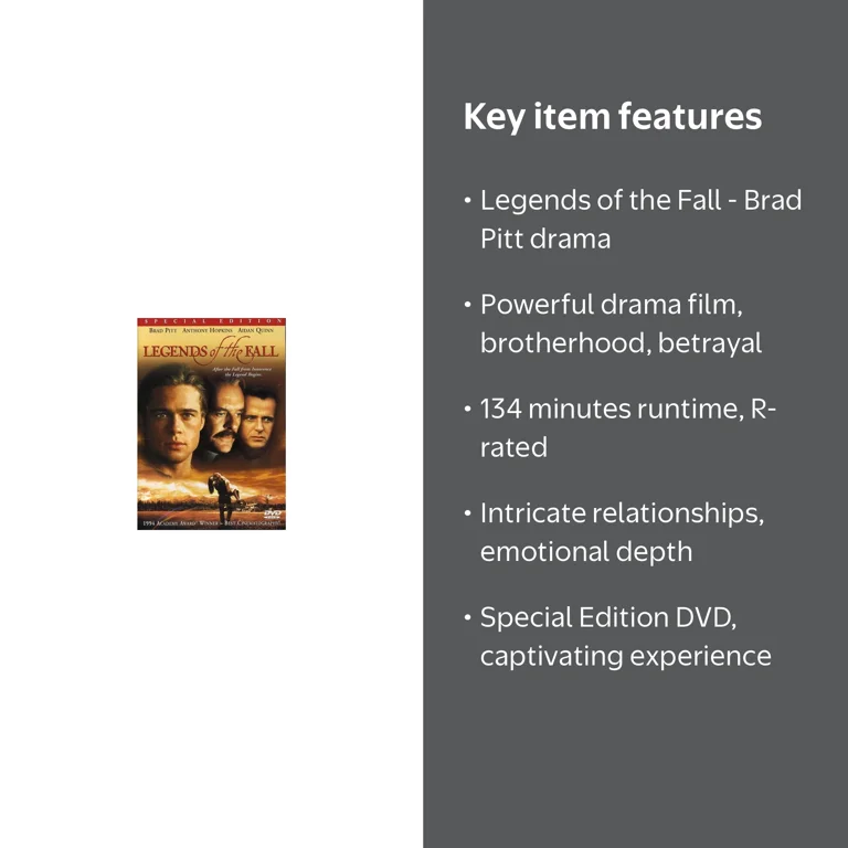 Sony Pictures: Legends of the Fall DVD - Epic Adventure Drama with