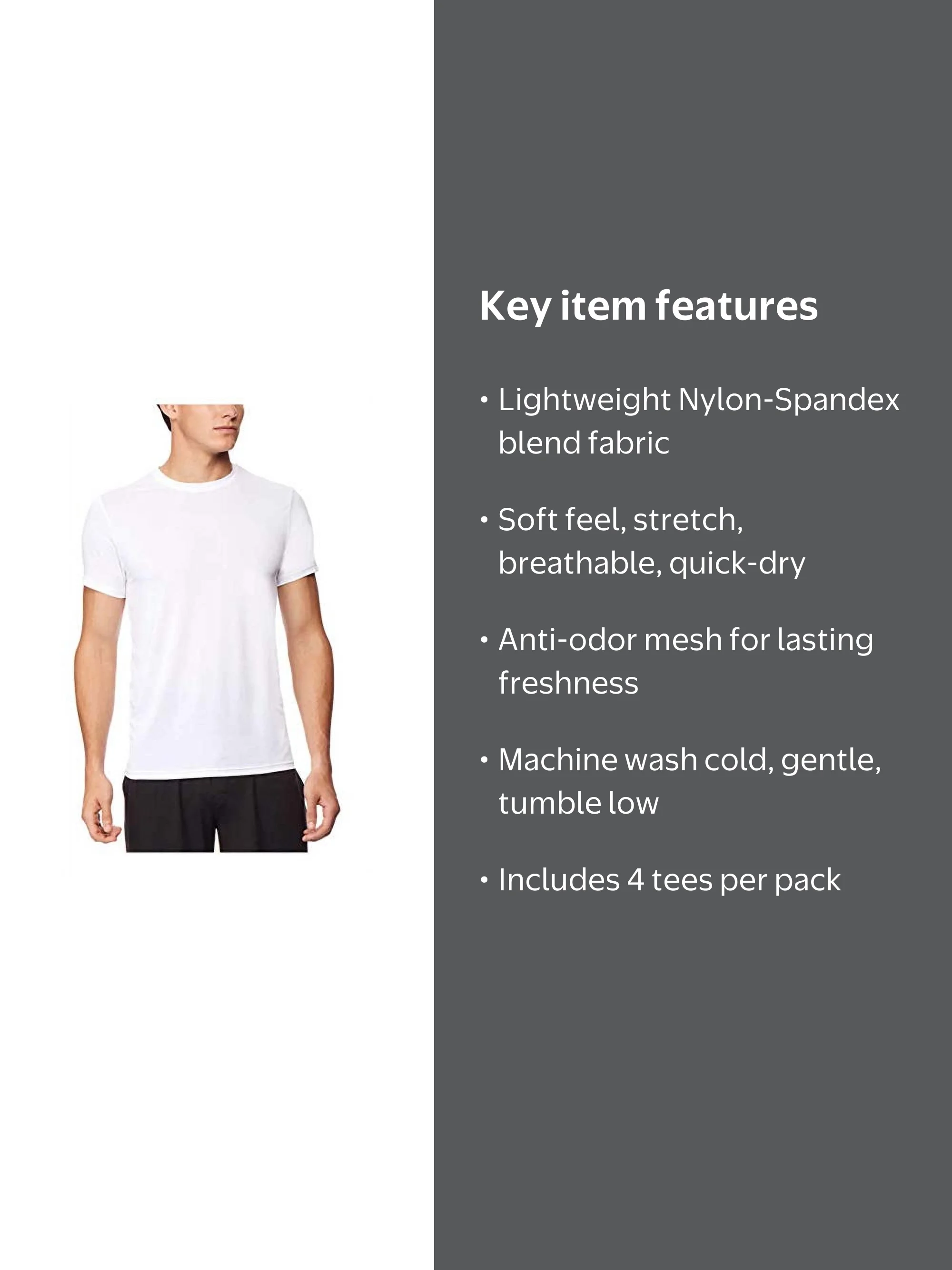 32 DEGREES Men's Air Mesh Tee 4-Pack (White, X-Large) - Walmart.com