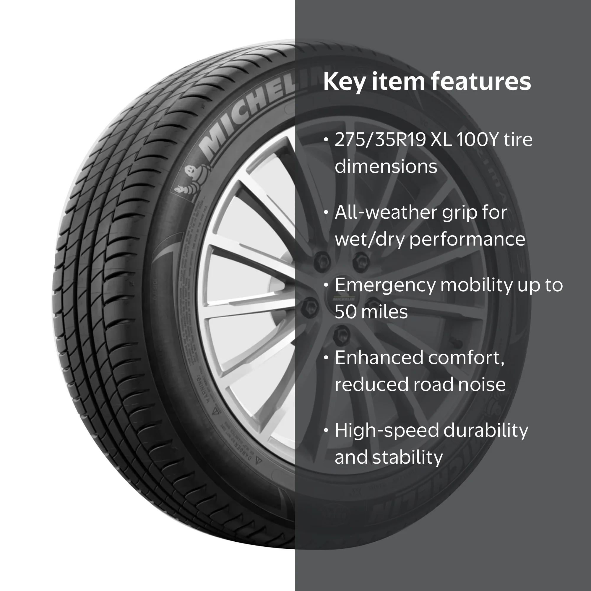 Michelin Primacy 3 Summer 275/35R19/XL 100Y Tire - Walmart.com