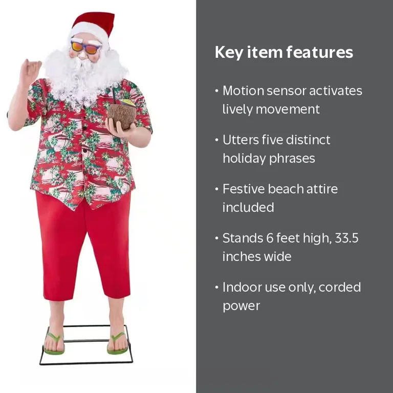 Gemmy, Beach Holiday Santa, 6 ft, Multicolor, Animated - Walmart.com