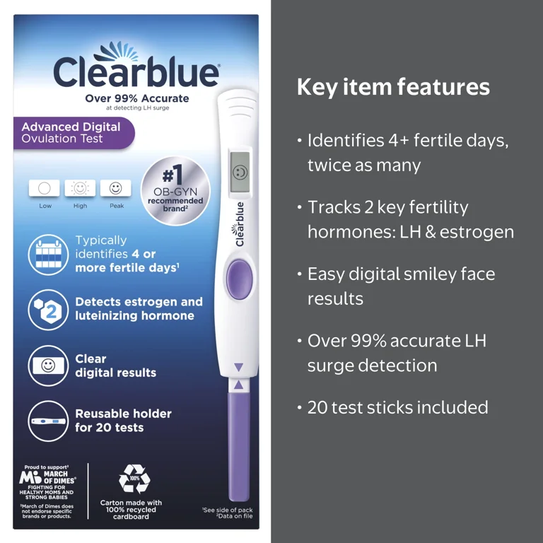 Clearblue Advanced Digital Ovulation Test, Predictor Kit, 20 Tests