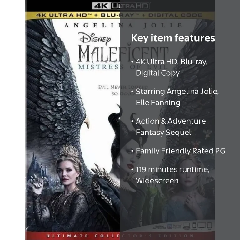 Disney Maleficent Mistress of Evil UHD Blu-ray Digital Copy, 2