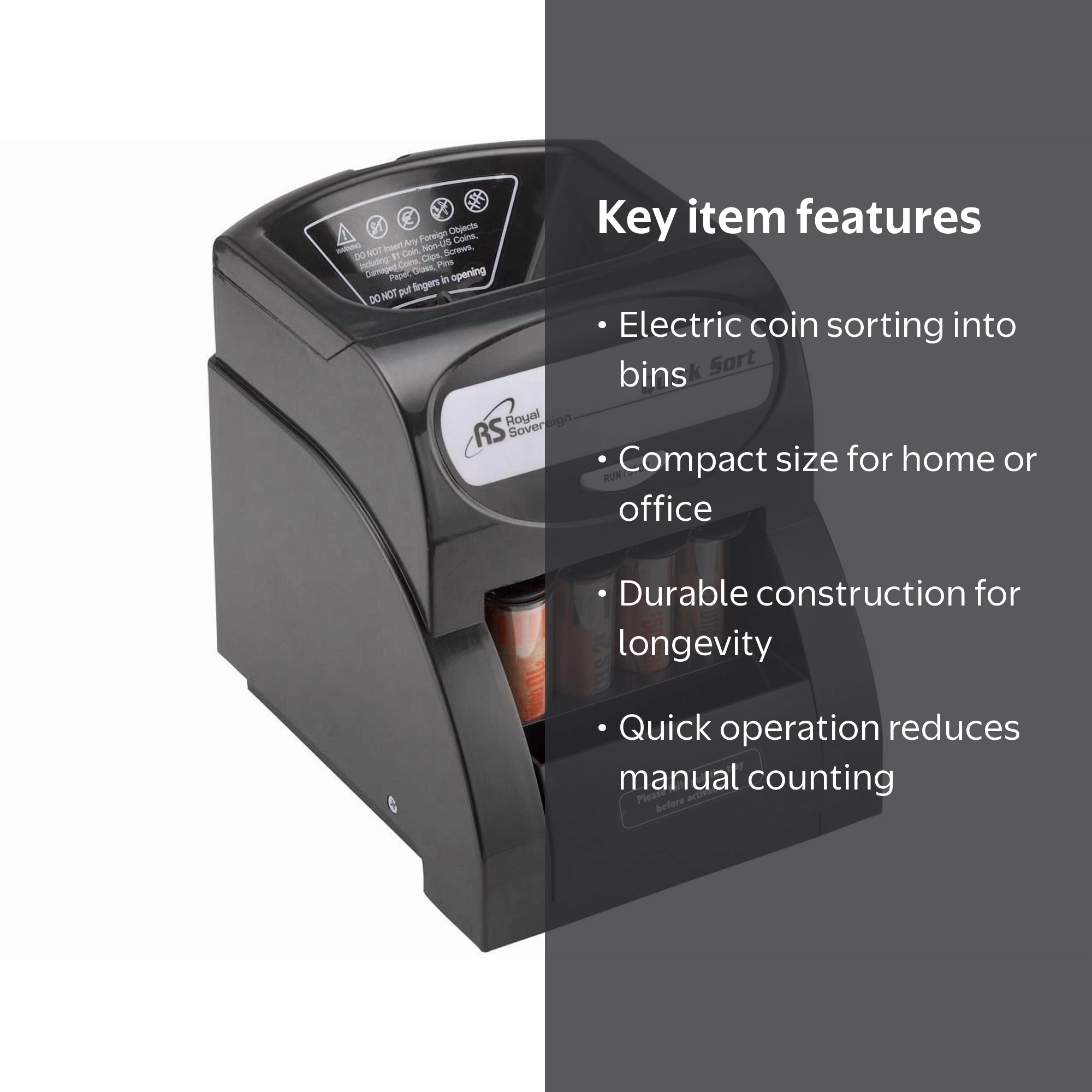 Royal Sovereign Automatic Coin Counting and Sorting Machine, QS