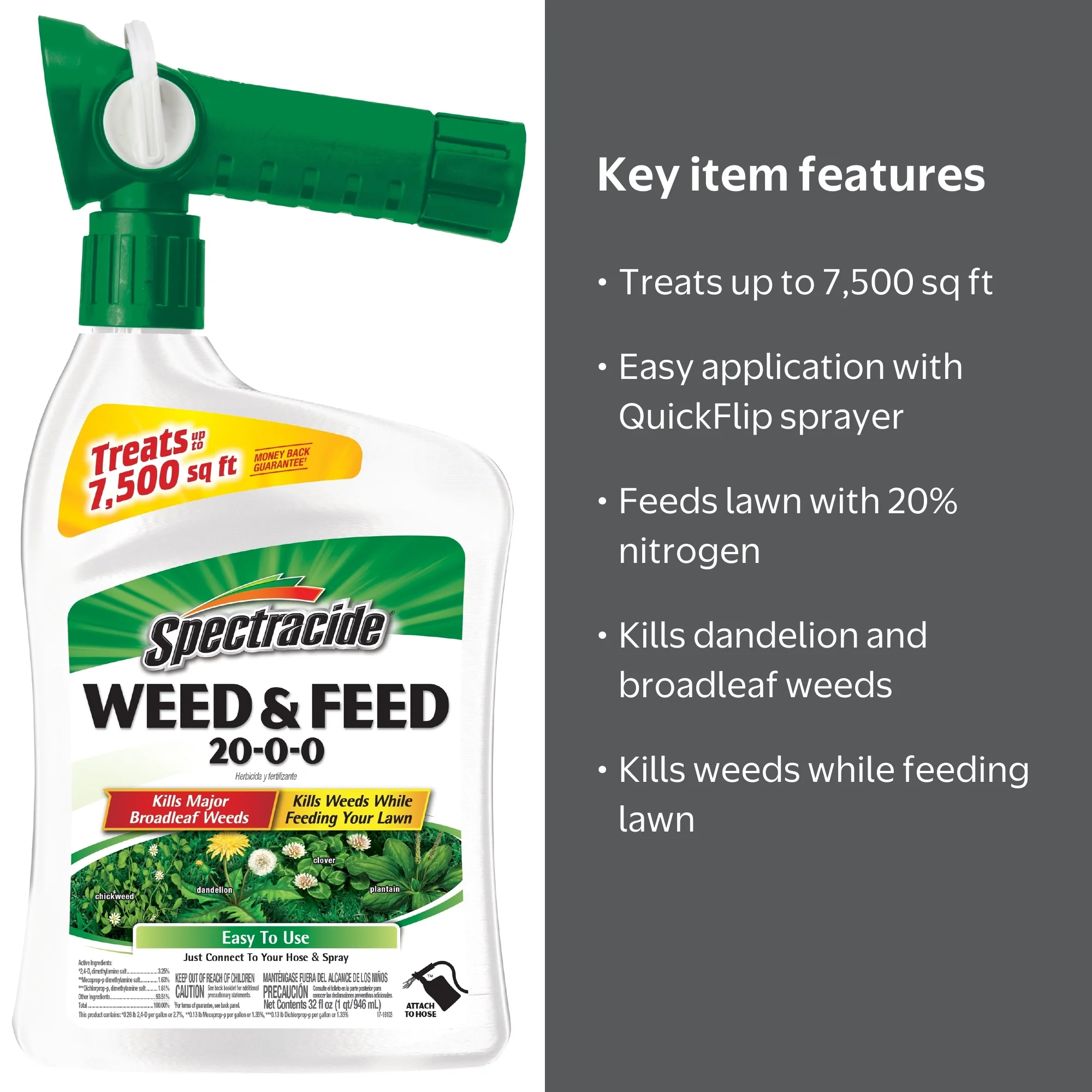 Spectracide, Weed Killer, 32 oz, Treats up to 7,500 sq ft