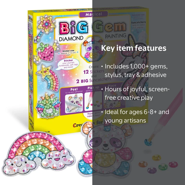 Creativity for Kids Gem Diamond Painting Kit: Unicorn Crafts 6-8+