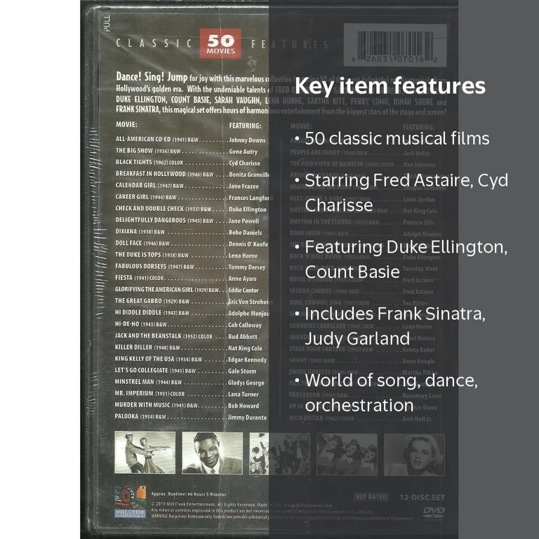 Mill Creek - Classic Musicals [DIGITAL VIDEO DISC], 50 Movies