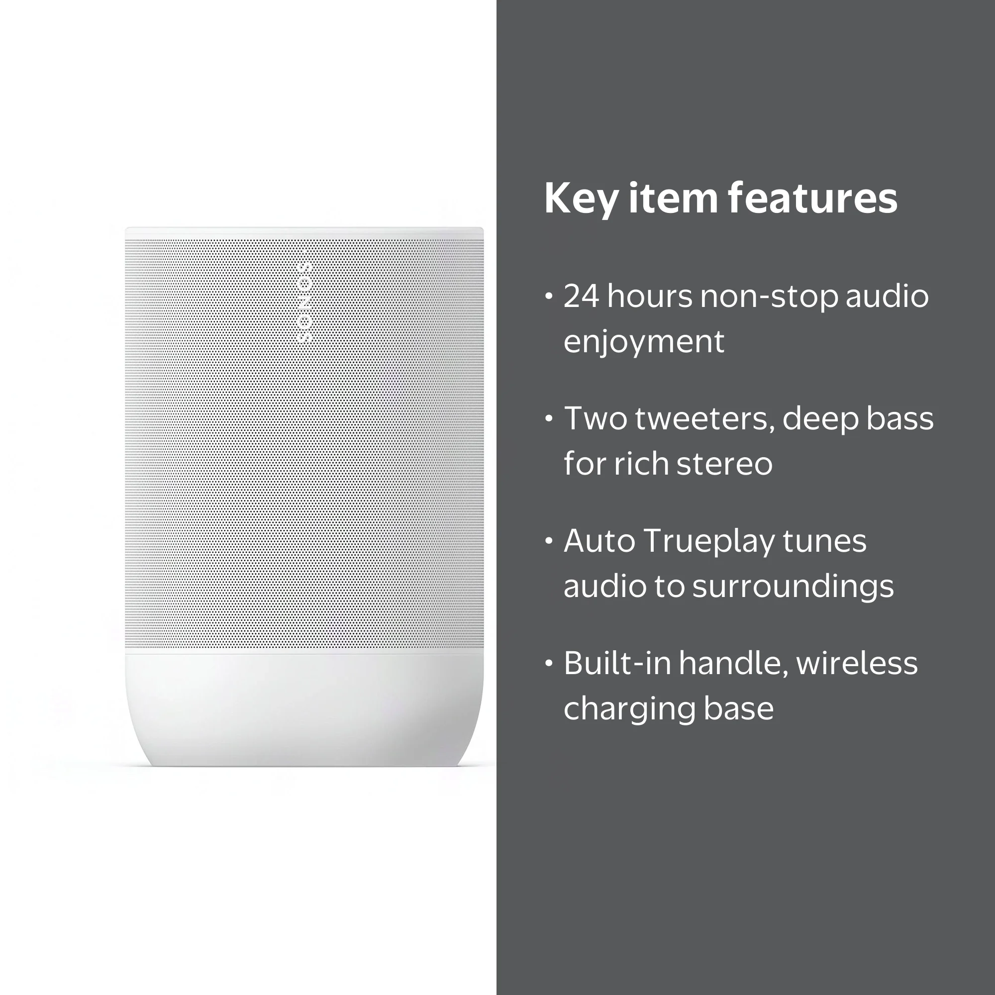 Sonos Move 2 Portable Bluetooth Smart Speaker, 24 Hours Playback