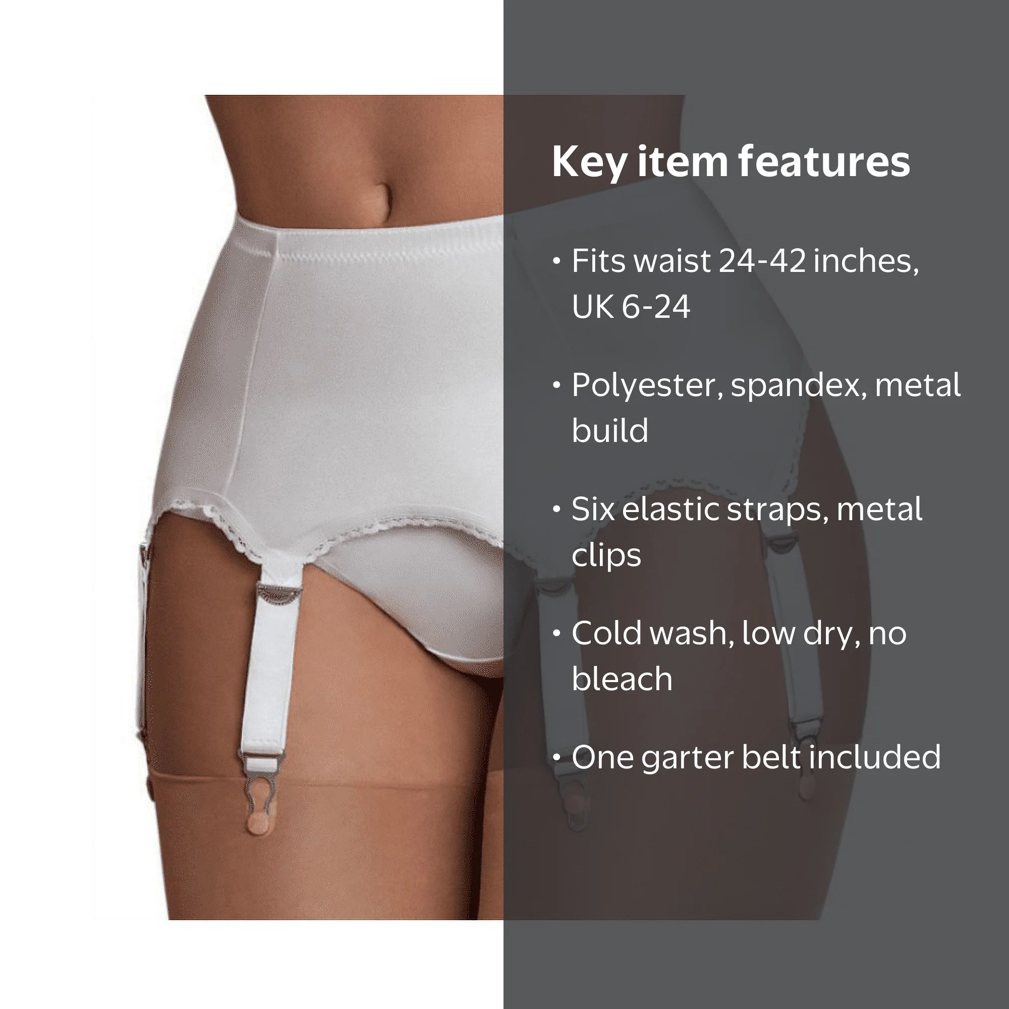 Argulvti Women's Garter Belt, 6 Straps Metal Clip Suspender
