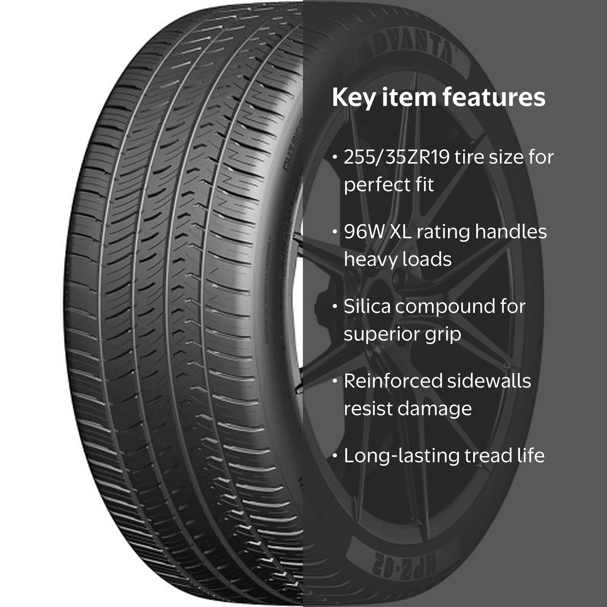 Advanta HPZ-02 Performance 255/35ZR19 96W XL Passenger Tire, Wet