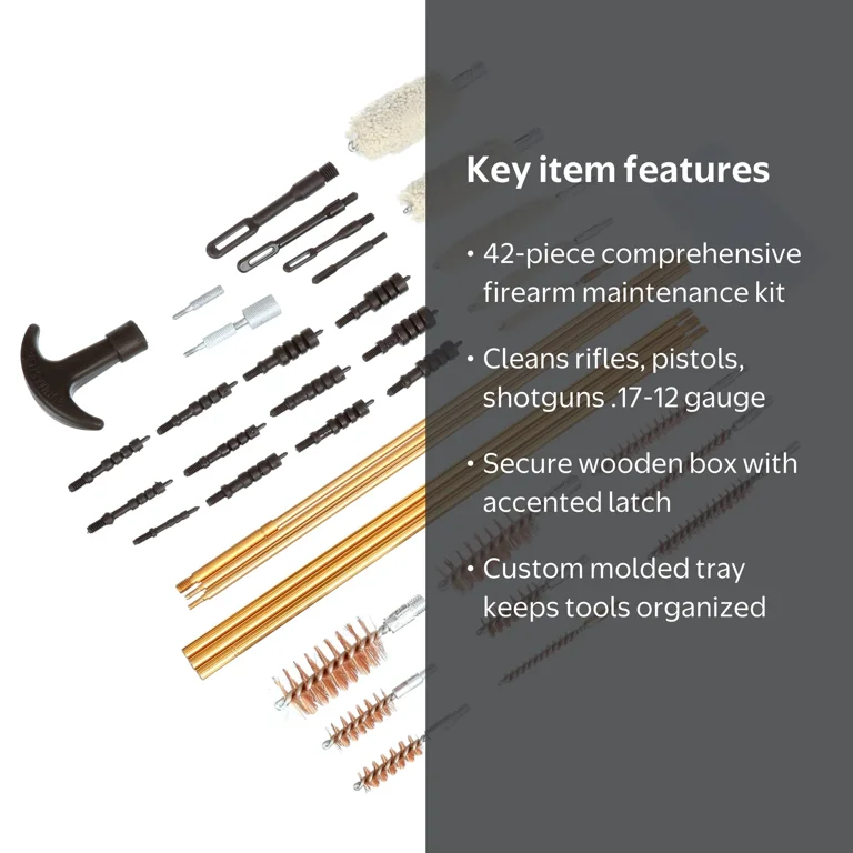 Gunmaster 42 Piece Deluxe Universal Cleaning Kit in Wood Case