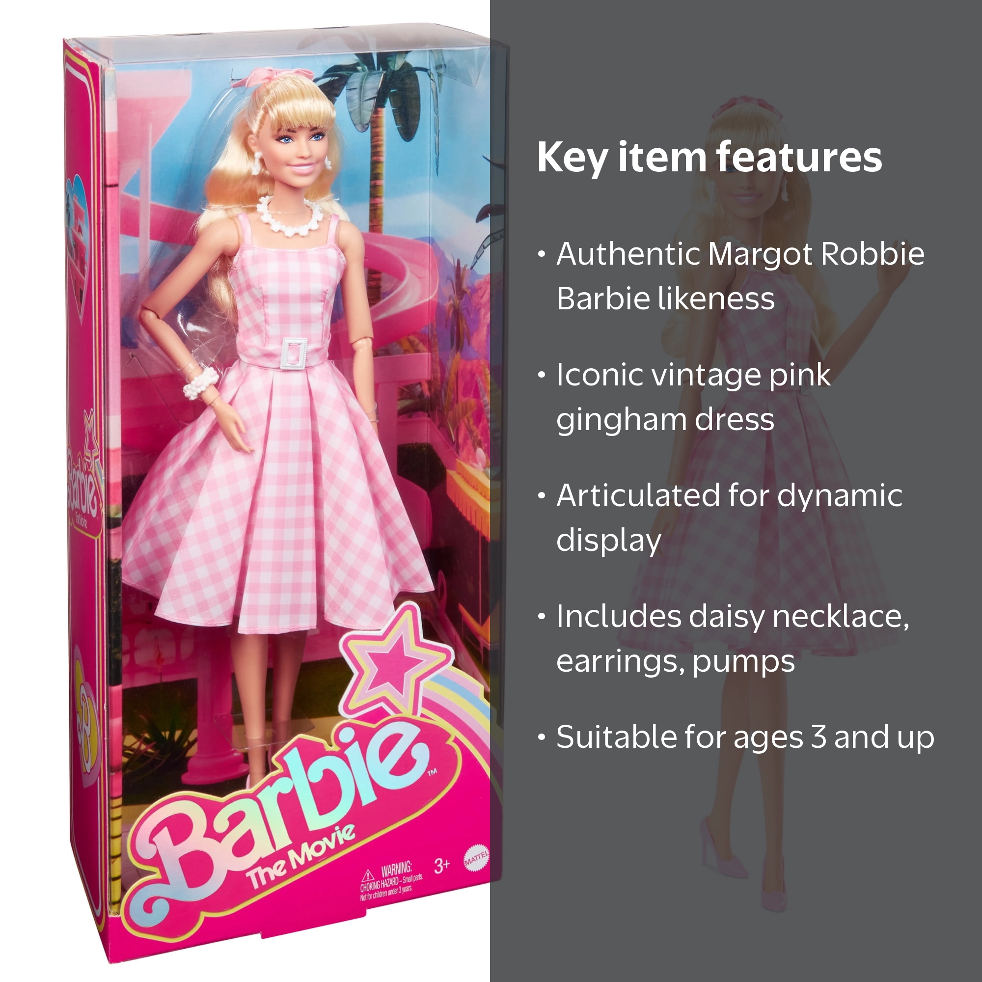 barbie doll pink gingham dress Barbie The Movie Barbie in Pink Gingham Dress  Mattel Creations Australia