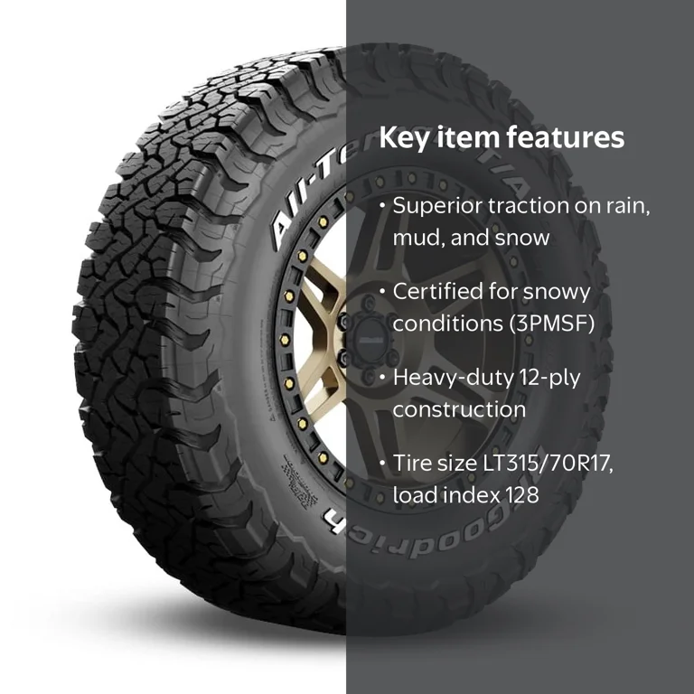 BFGoodrich All-Terrain T/A KO3 LT315/70R17 128S, 50,000-Mile