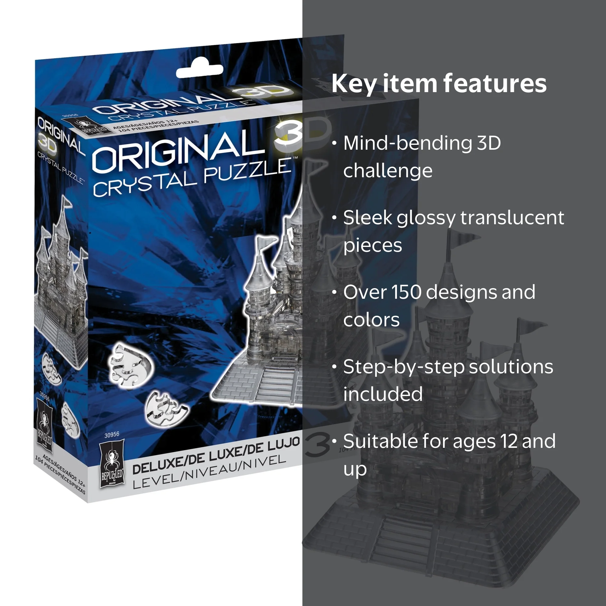 Castle Original 3D Crystal Puzzle from BePuzzled, Ages 12 and Up
