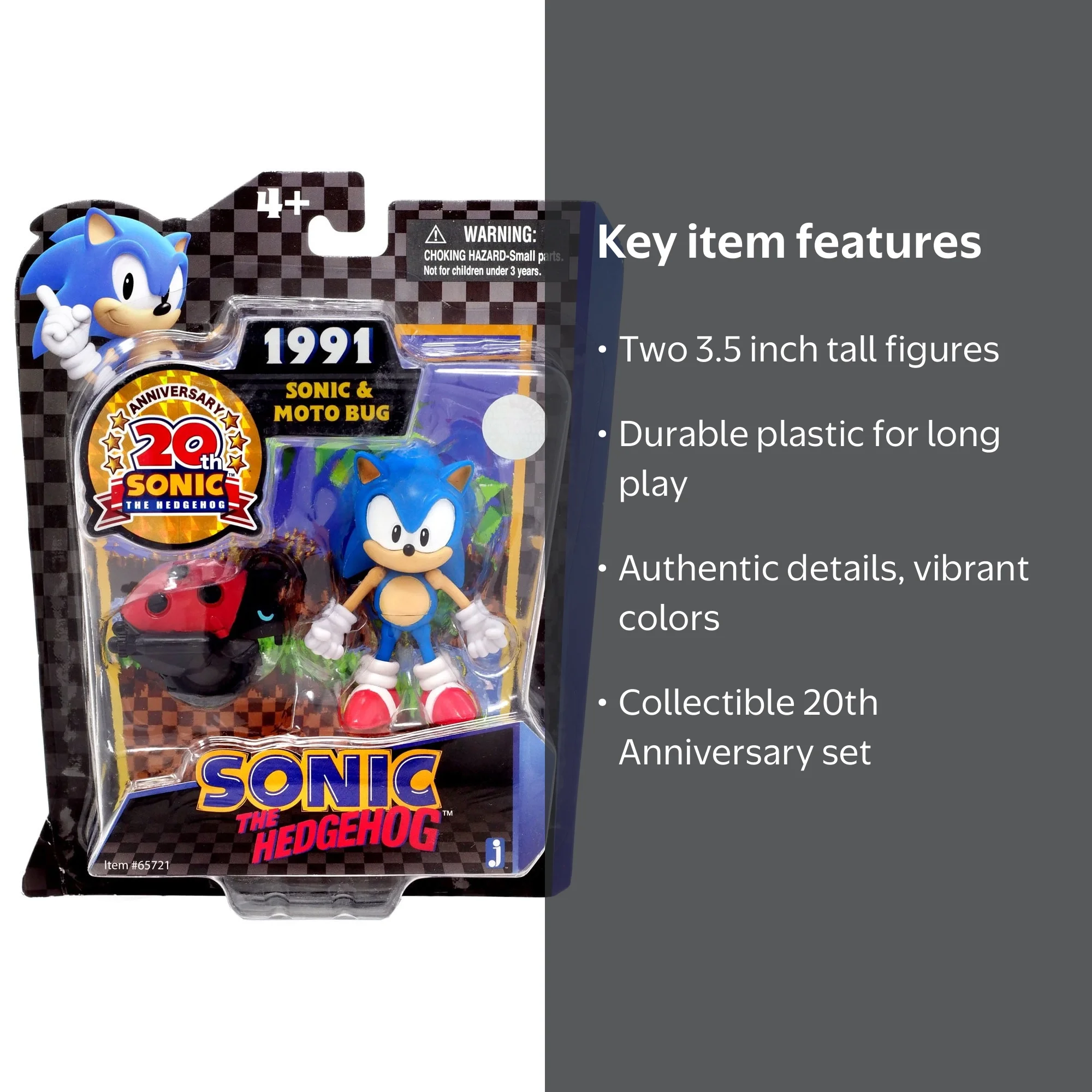 Jazwares 20th Anniversary Sonic The Hedgehog & Moto Bug Figures