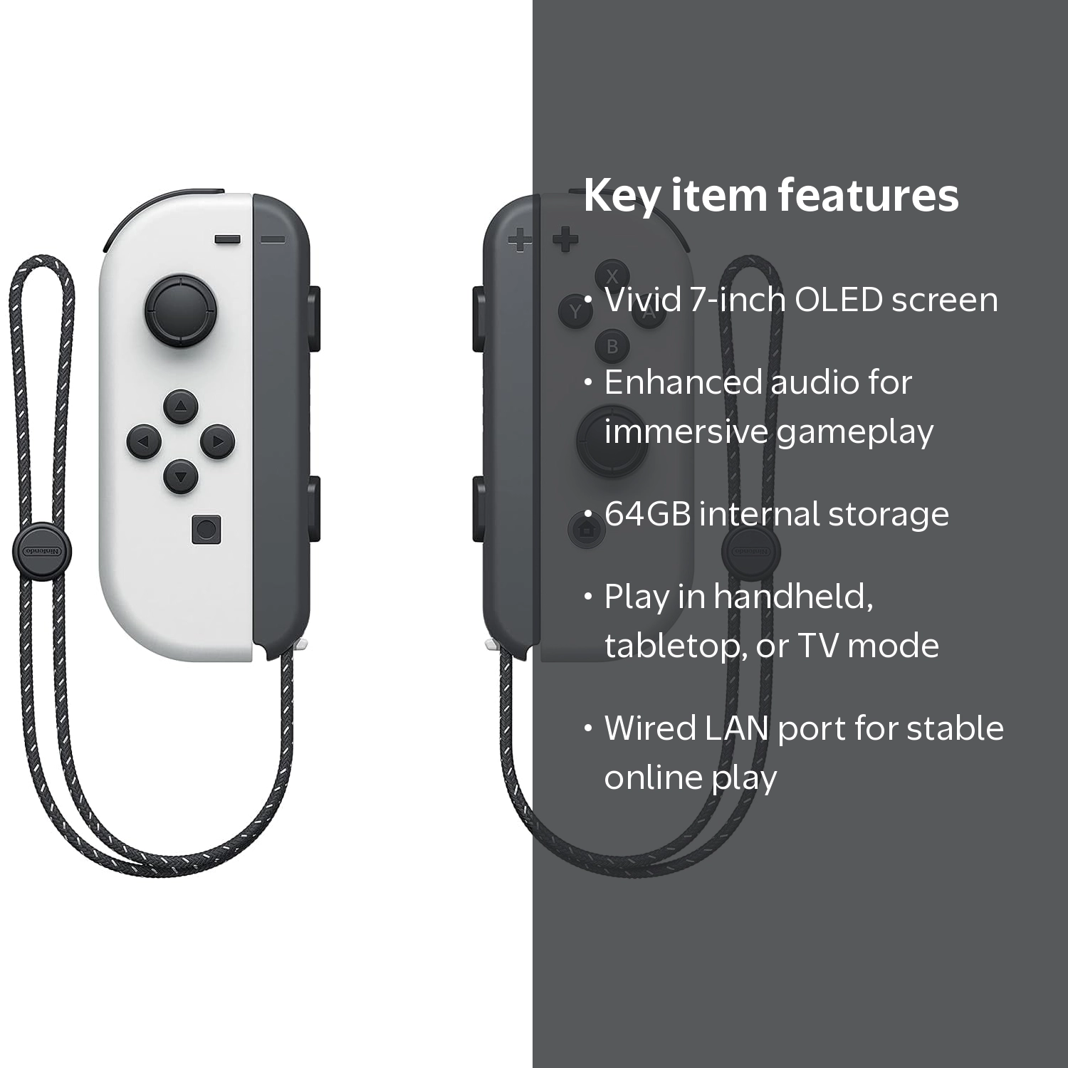 Nintendo Switch OLED Model with 64GB, White, Bundle, Japanese