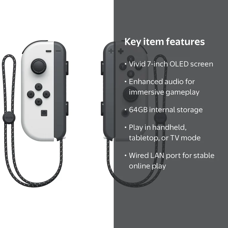 Nintendo Switch OLED Model with 64GB, White, Bundle, Japanese