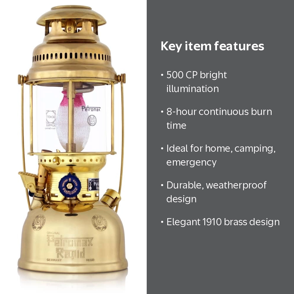 Petromax, Lantern, 500 Candlepower, Polished Brass - Walmart.com