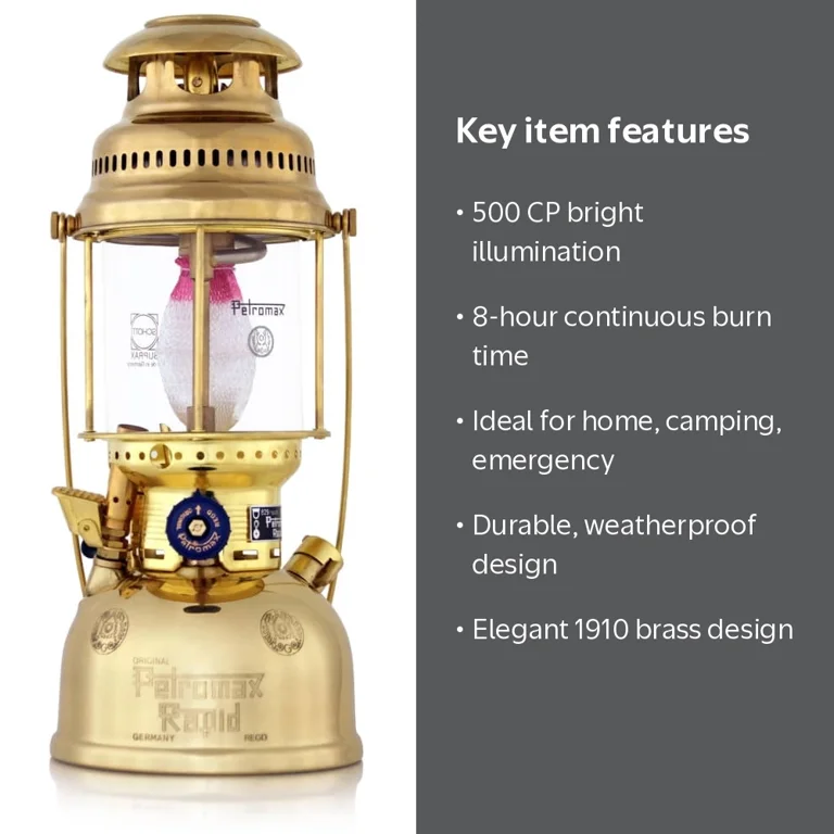 Petromax, Lantern, 500 Candlepower, Polished Brass - Walmart.com
