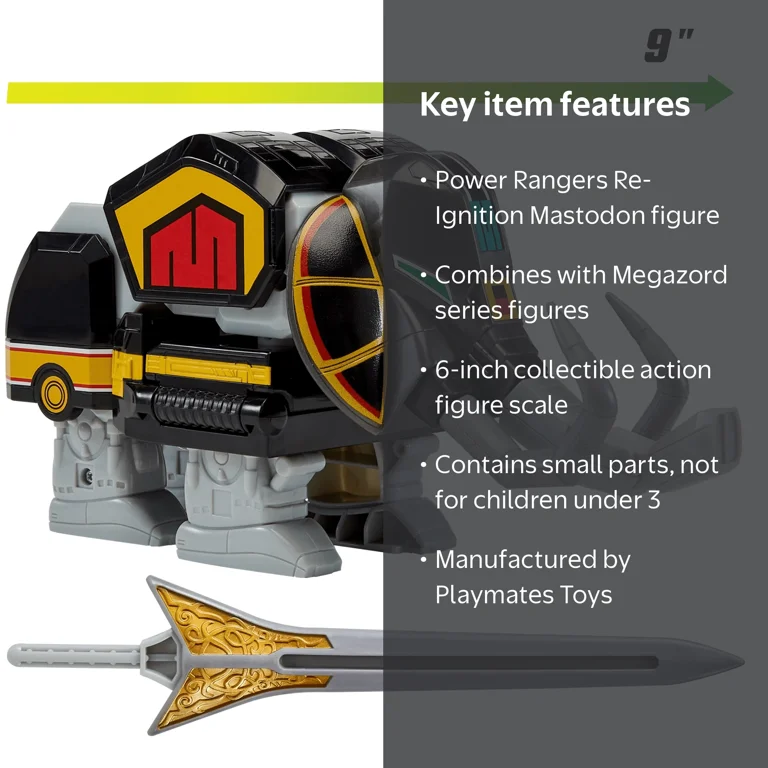 Power Rangers Mighty Morphin Re-Ignition Mastodon Dinozord Action