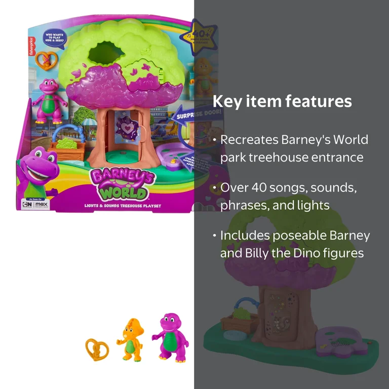 【☆S☆】Barney3点セット Fisher-Price Barney's Lights & Sounds Treehouse Playset with