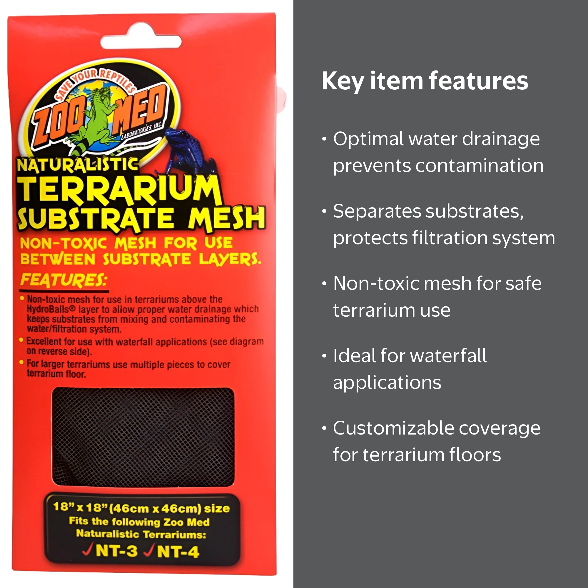 Zoo Med 18x18 Naturalistic Terrarium Substrate Mesh for NT-3E and