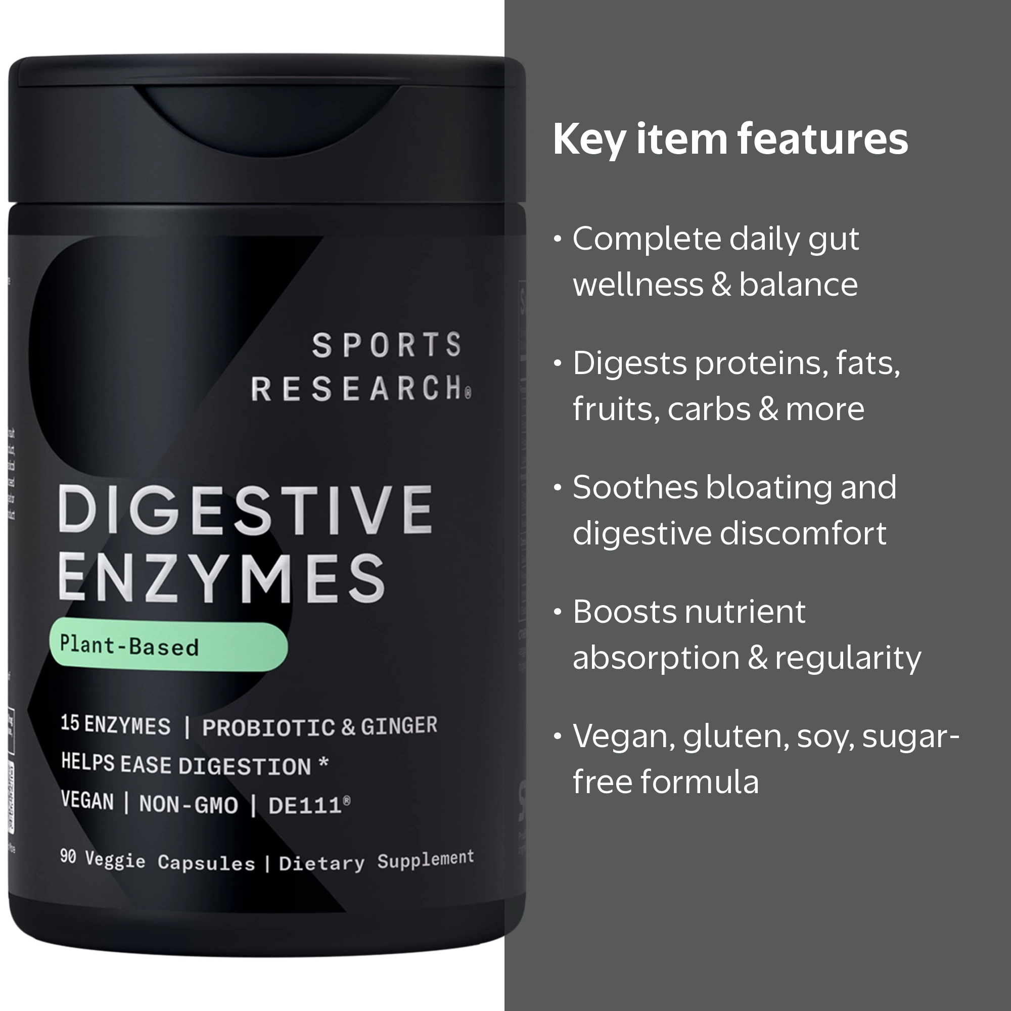 Sports Research, Digestive Enzymes, 90 Softgels, Vegan Certified