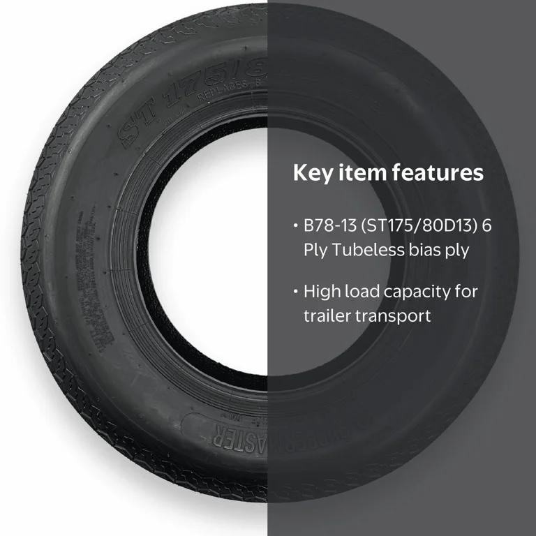 RubberMaster B78-13 (ST175/80D13) Highway Rib 6 Ply Tubeless