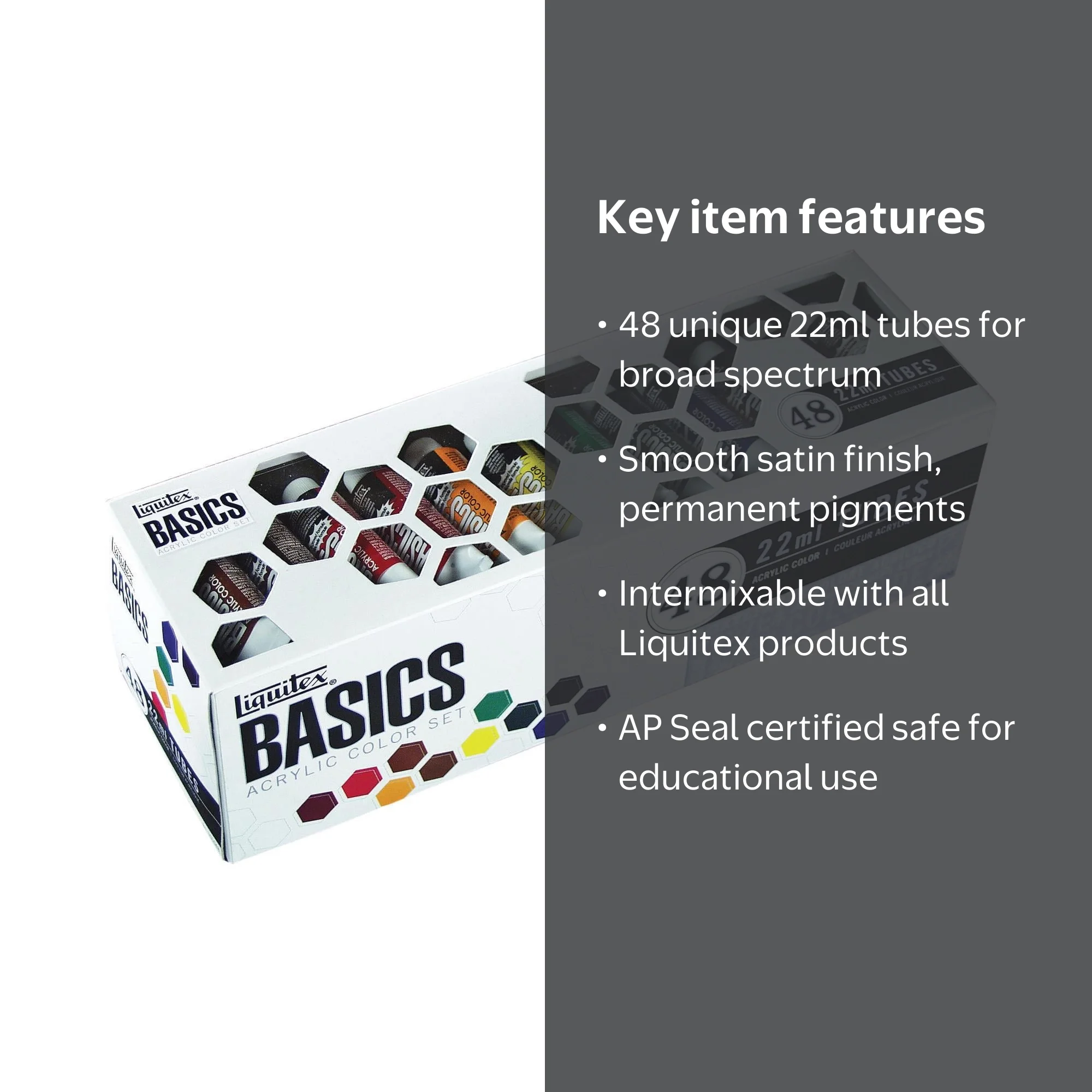 Liquitex, Acrylic Paint Tube Set, 48-Color Spectrum, Student