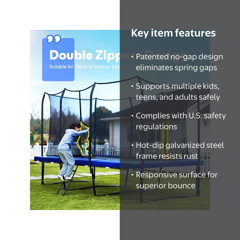 Zupapa 16FT Trampoline 425LBS Weight Limit - Includes Safety Pad