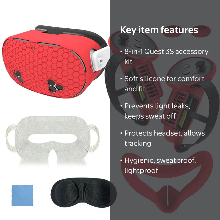 Silicone Cover for Meta Quest 3S, VR Protective Cover for Quest 3S