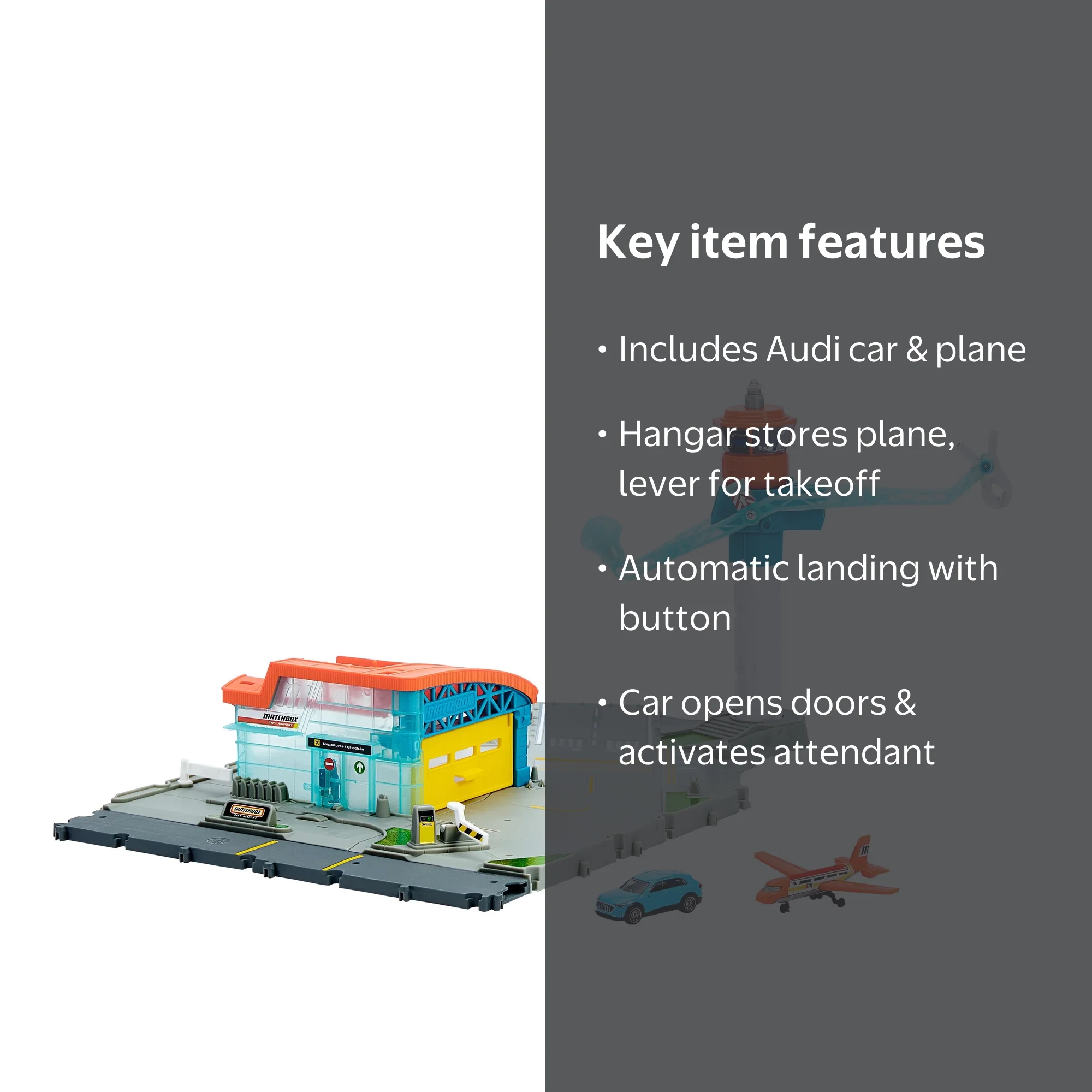 Matchbox Airport Takeoff Adventure Playset with Die-Cast Audi