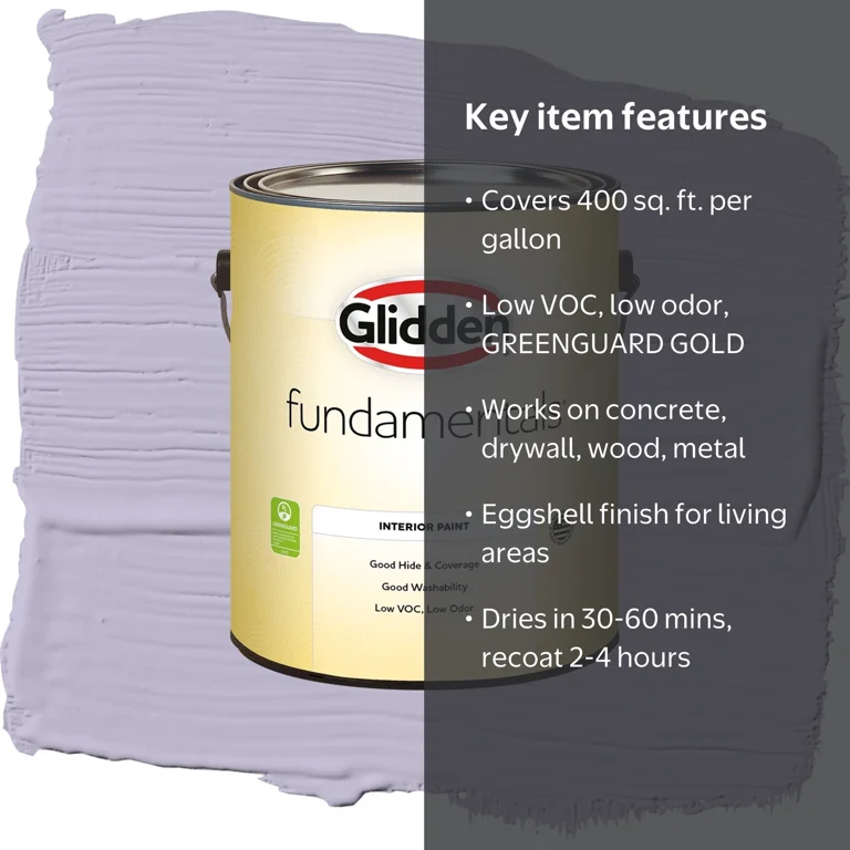 Glidden Fundamentals Wild Lilac Eggshell Interior Paint and Primer