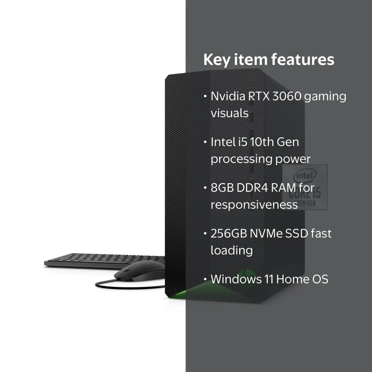 HP Pavilion Prebuilt Gaming PC, Intel Core i5, Nvidia RTX 3060