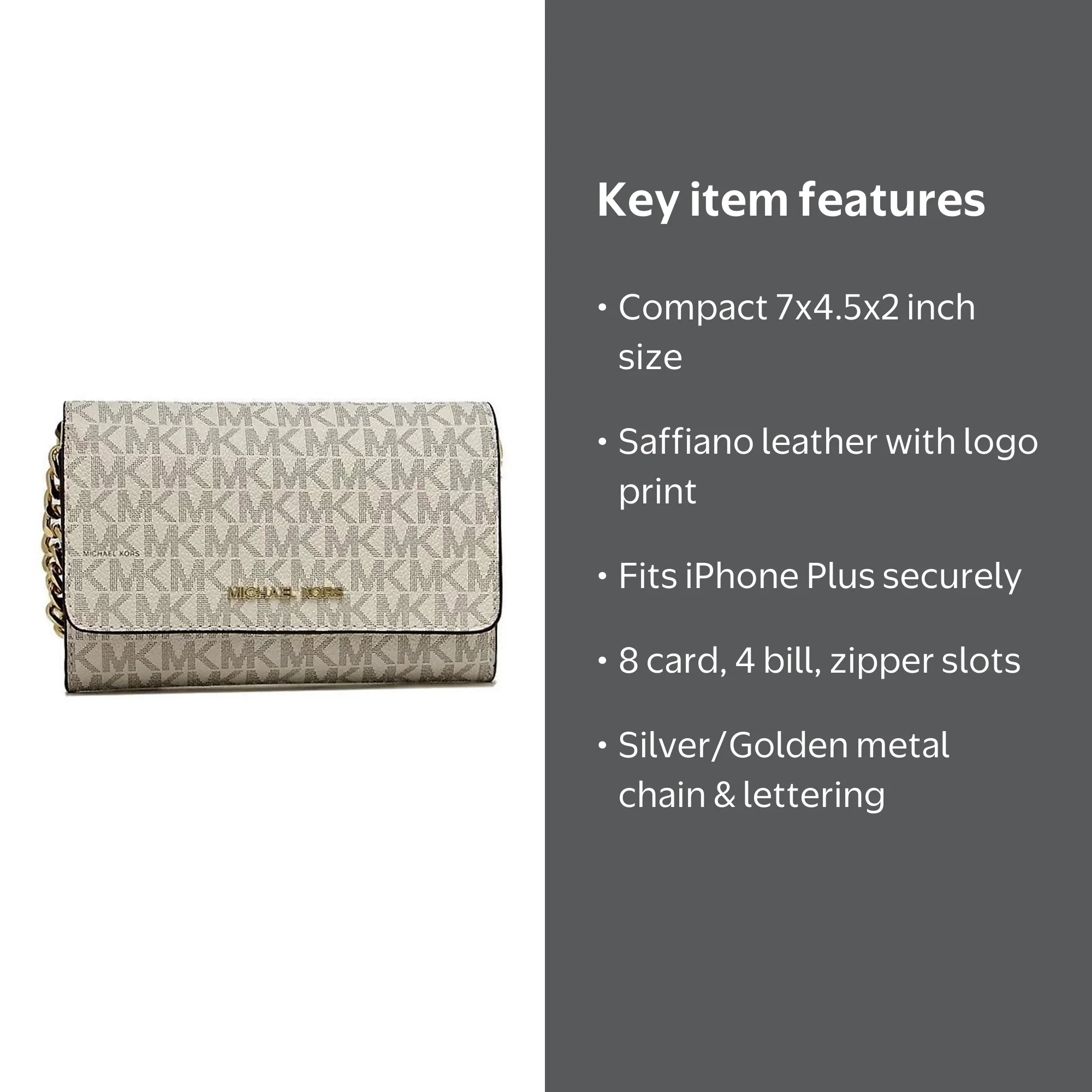 Michael Kors Jet Set Travel Medium Phone Crossbody Leather Wallet