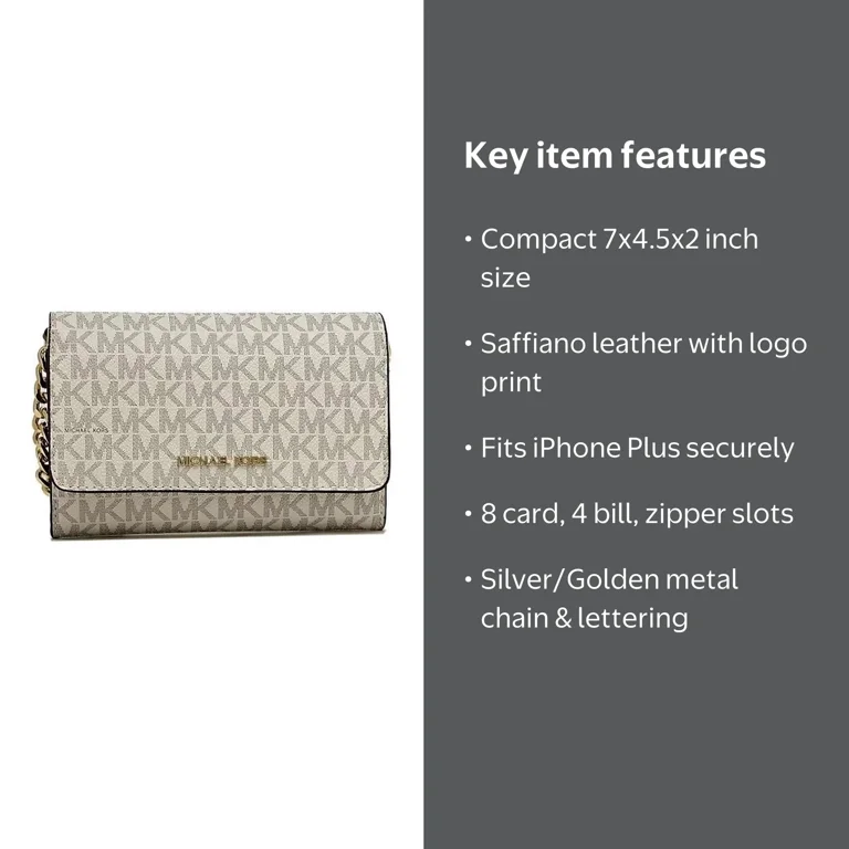 Michael Kors Jet Set Travel Medium Phone Crossbody Leather Wallet
