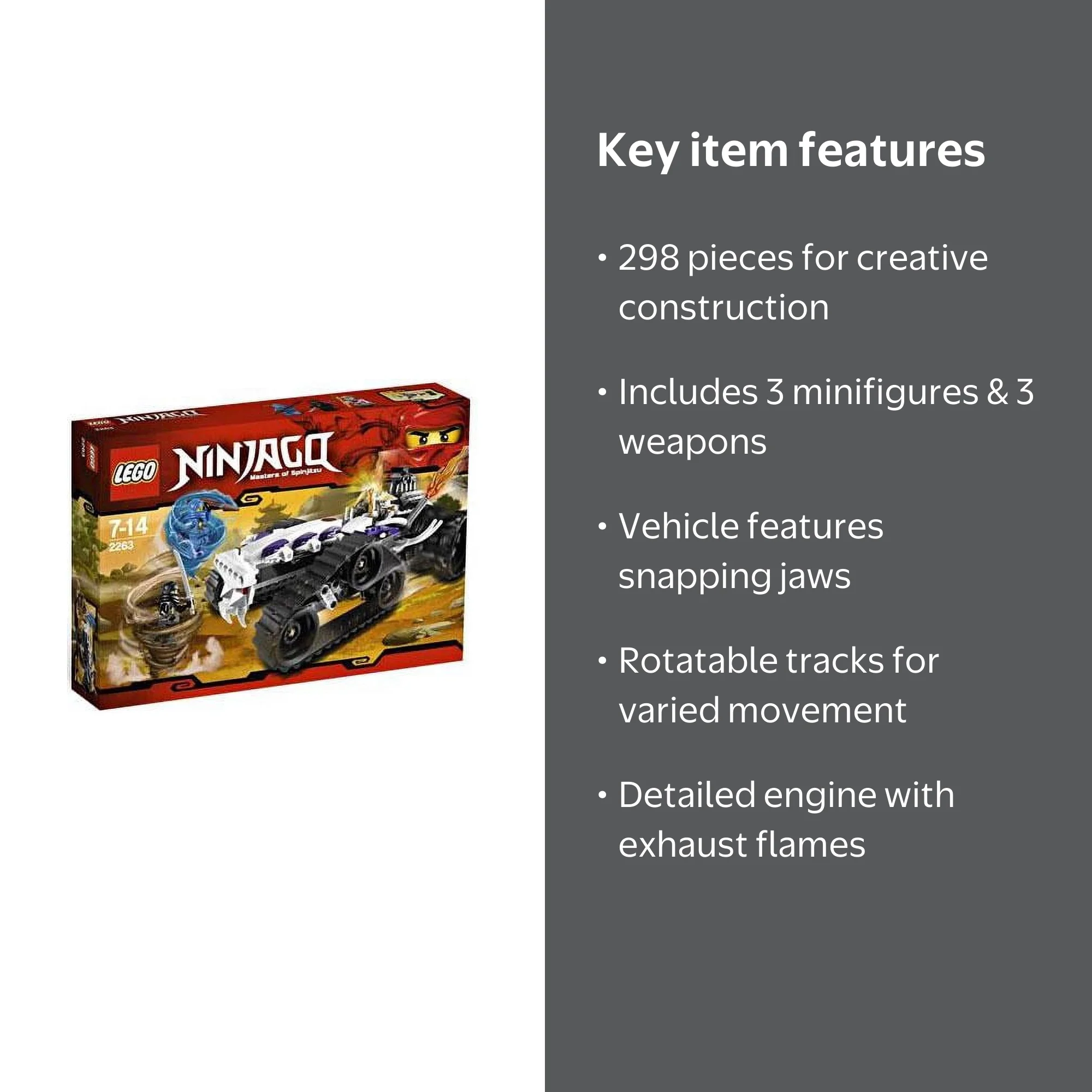 LEGO Ninjago Turbo Shredder 2263 Building Set (298 Pieces) feat