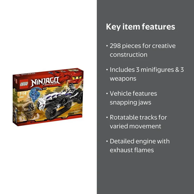 LEGO Ninjago Turbo Shredder 2263 Building Set (298 Pieces) feat