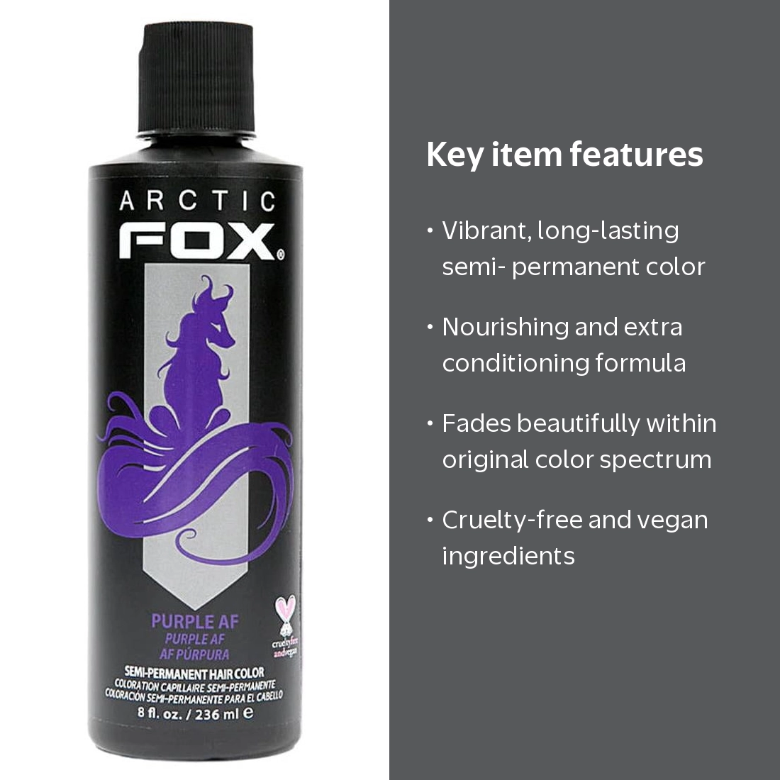 Arctic Fox Vegan & Cruelty Free Semi Permanent Hair Dye 8 Oz