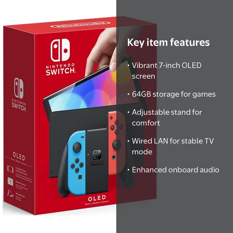 Nintendo, Switch OLED Model with Neon Red and Neon Blue Joy-Con