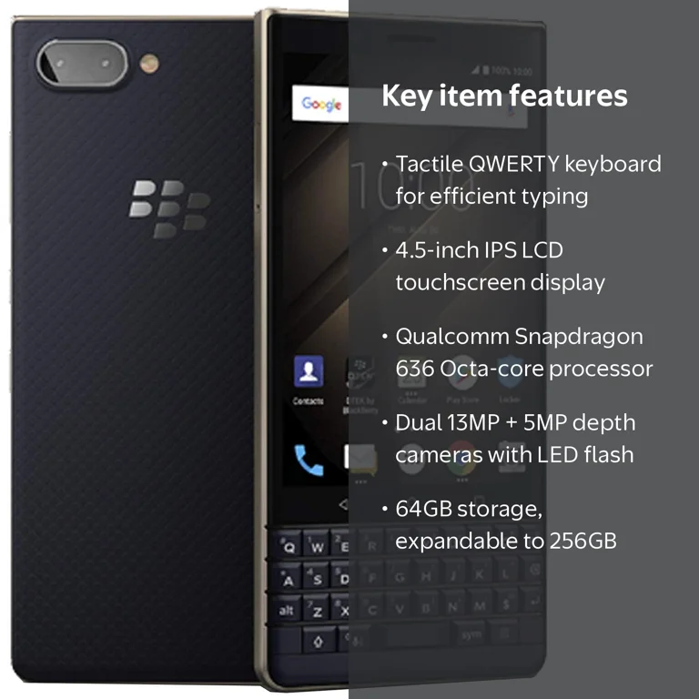BlackBerry KEY2 LE Lite Dual-SIM 64GB, QWERTY Keypad, Unlocked 4G