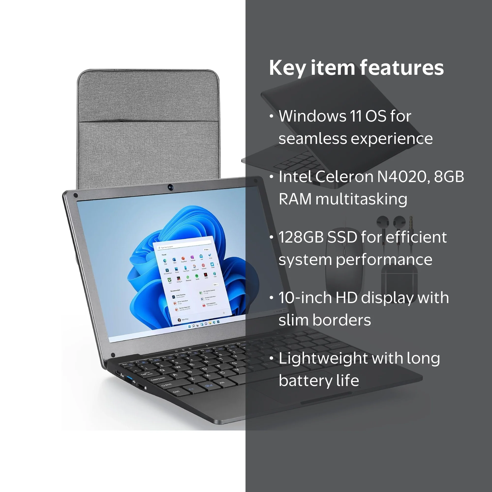 NBD Windows 11 Mini Laptop 8GB RAM 128GB ROM Intel Celeron Quad