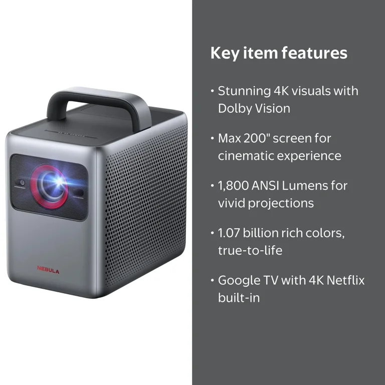 Nebula Cosmos 4K SE Smart Projector, 200