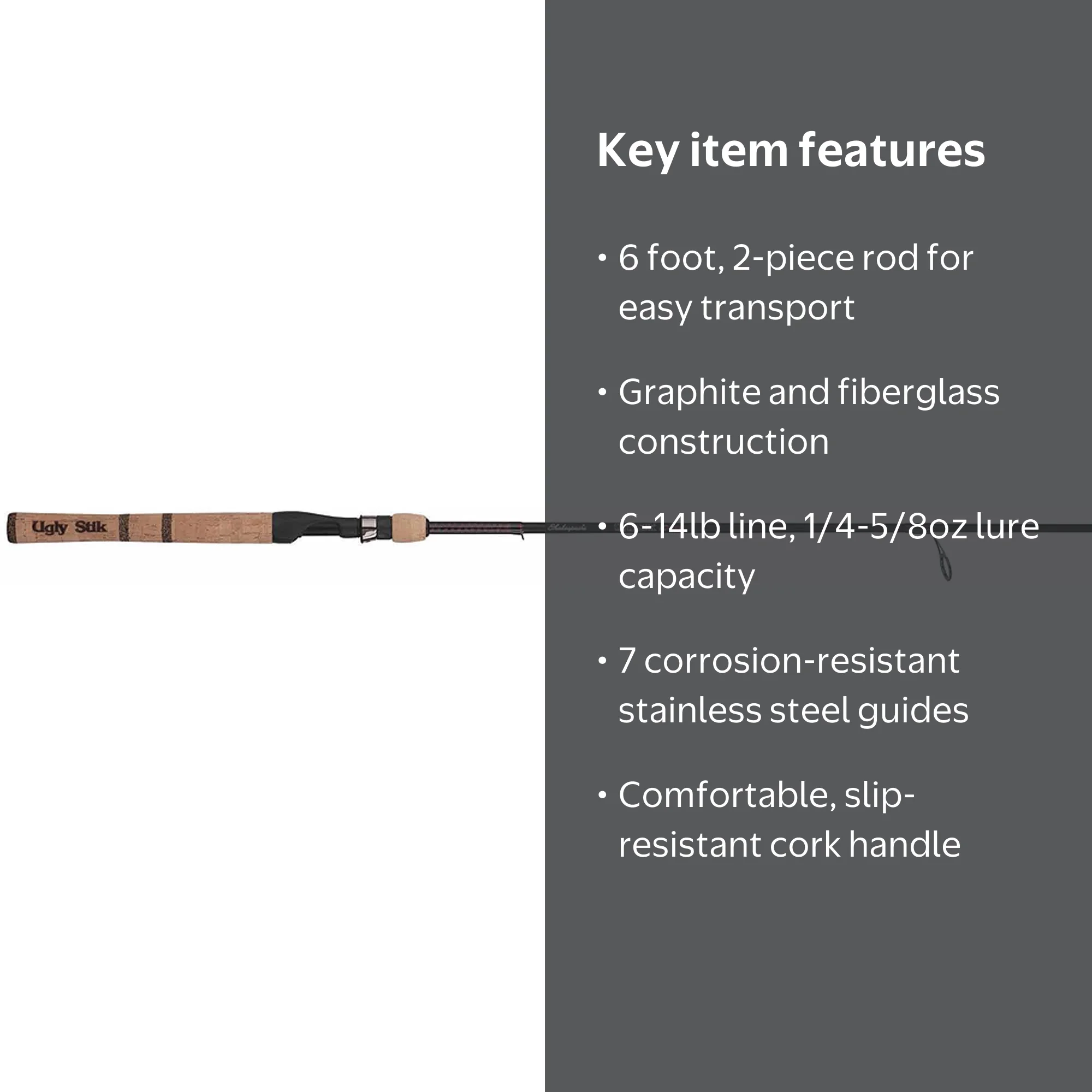 ugly stik elite 6'6 medium Spinning Rod and a one Stik Elite Ugly Stick Inshore