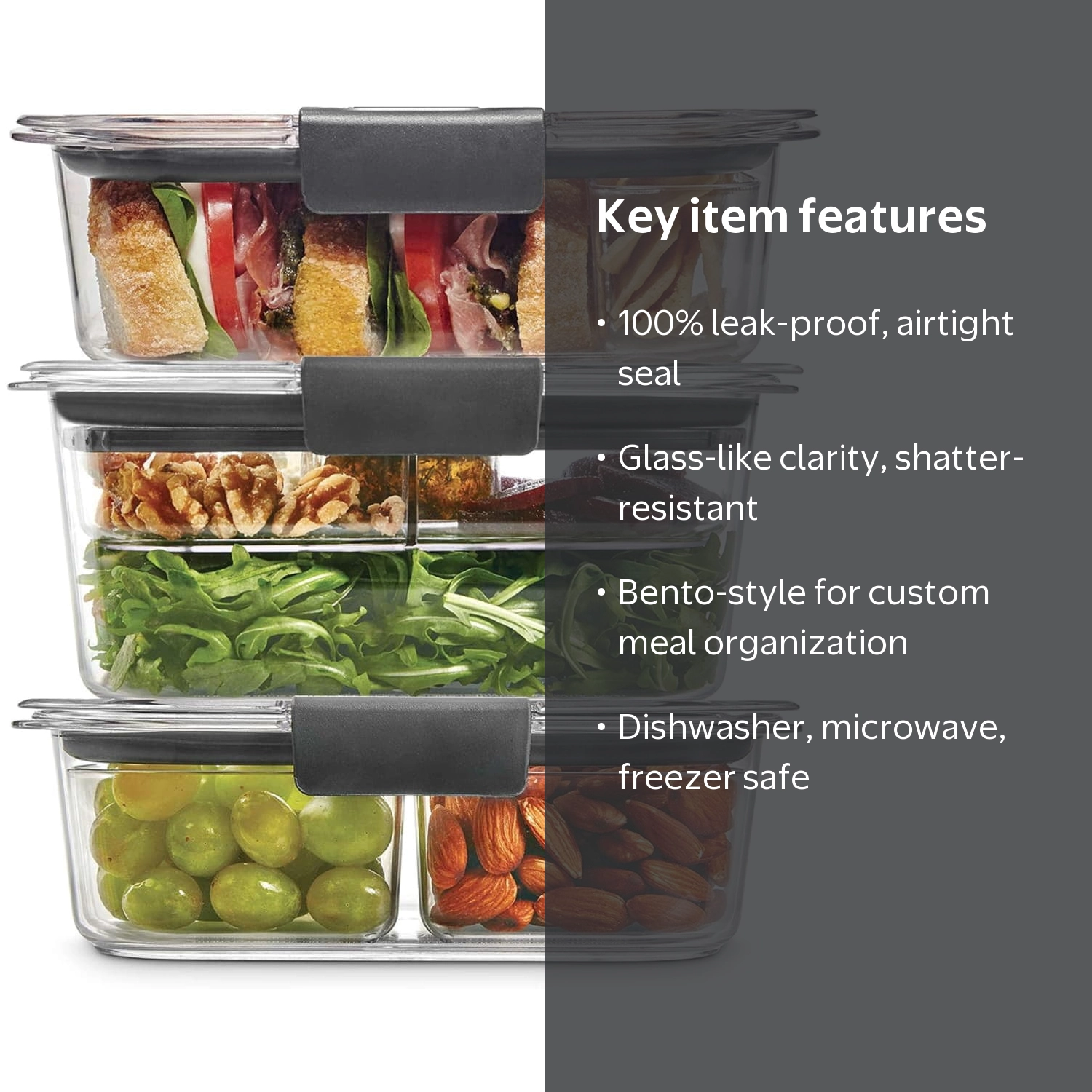 Rubbermaid Brilliance Food Storage Containers, 12 Piece Kit