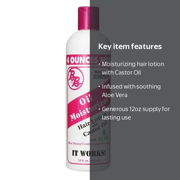 Bronner Bros., Hair Oil Moisturizer, 12 oz, with Castrol Oil and