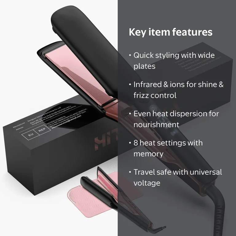 RACCOMB Hair Straightener, Infrared & Vibratory, 1.75