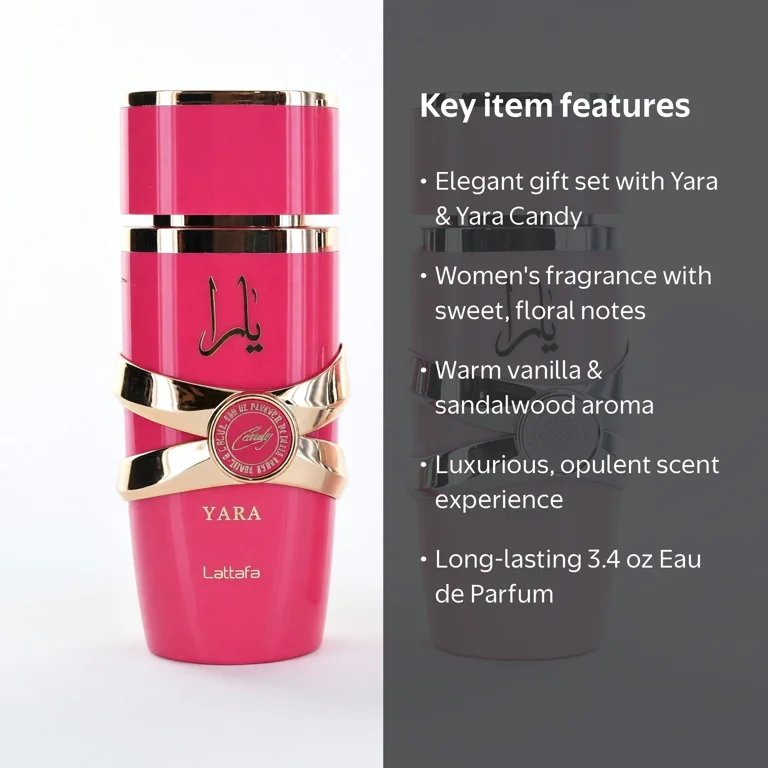 Lattafa Yara and Yara Candy Gift Set, 3.4 oz Eau de Parfum Spray